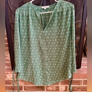 Madewell Green Floral Print Blouse